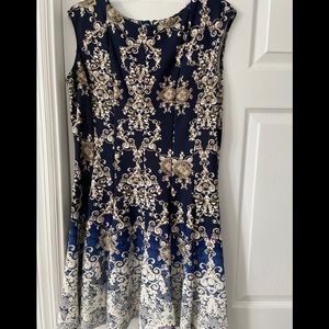 Dress barn dress blue and paisley size 14